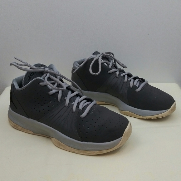 Jordan Gray Suede Leather Upper Round Toe Lace Up Low Top Platform Sneaker Shoe - Picture 4 of 8